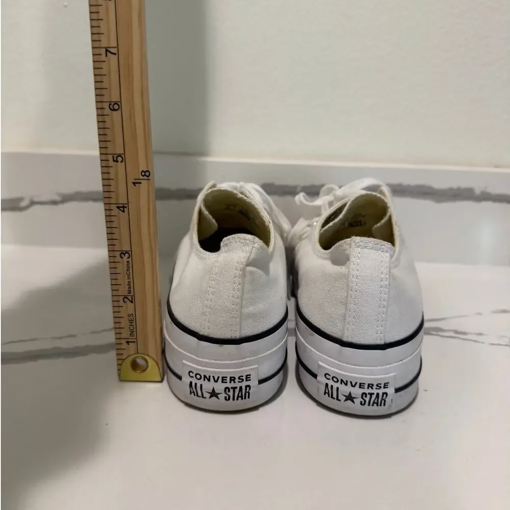Converse Chuck Taylor All Star Lift Platform Shoes Women's 8 White Low Top
